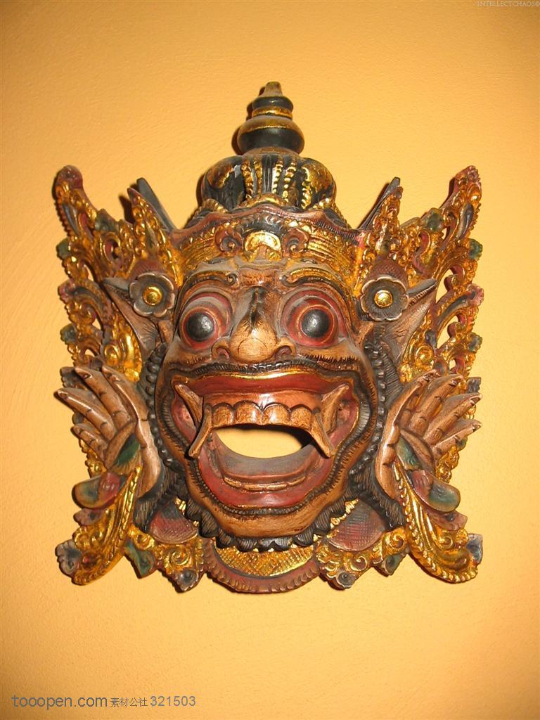 奇异面具-泰国神兽面具特写