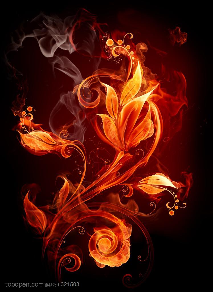 火焰-花卉火焰图形特写