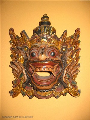 奇异面具-泰国神兽面具特写