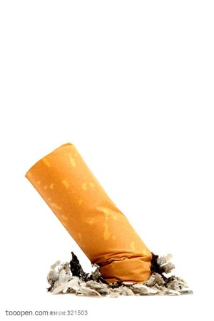 香烟-被熄灭的一个烟头特写图片素材
