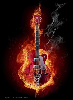火焰-正在燃烧着的吉他