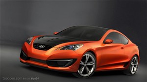 橙色的Genesis Coupe概念车