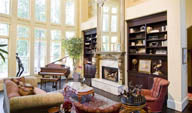豪华欧式风格客厅沙发与书柜 高清图片