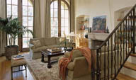 豪华欧式风格会客厅沙发和扶梯 高清图片
