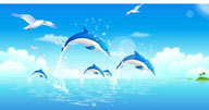 海里跃起的海豚