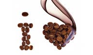 咖啡豆拼成的心形