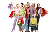 商业购物--一群提着购物袋的女性