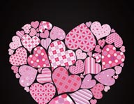 情人节素材--粉色浪漫时尚元素组成的心形