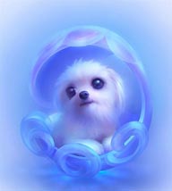 水晶质感的梦幻色彩可爱小狗狗