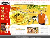 美食饮料餐饮酒店厨房餐厅韩国企业网站设计模板