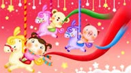 六一儿童节宣传素材-卡通小朋友骑旋转木马