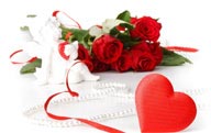情人节元素珍珠玫瑰花红色心形