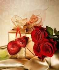 情人节元素金色礼品盒浪漫玫瑰花红色
