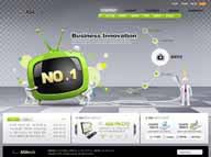 网页模板-绿色网络通信电子科技大气psd网页模板