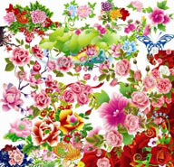 情人节-各种花朵浪漫玫瑰鲜花分层素材