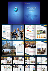 出国留学宣传册蓝色教育宣传册首页内页