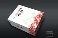 红色花纹时尚茶叶包装盒设计PSD分层模版