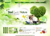 绿色系网页-幸福家庭与爱心树环保网站整站